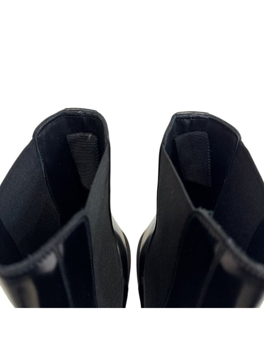 Celine Perforated Logo Side Gore Short Triomphe Leather Boots Black - Picture 6 of 8